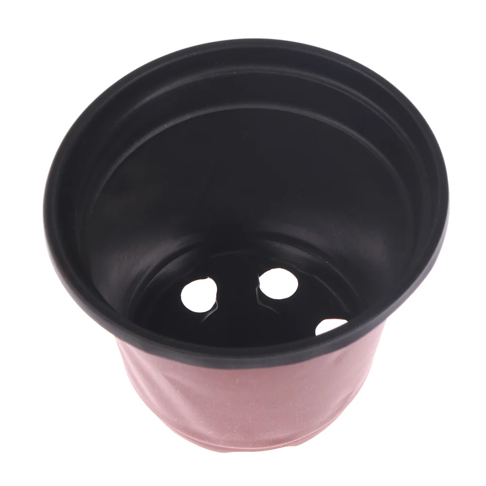 Маленький пластиковый круглый цветочный горшок 10 шт. терракотовый для детского