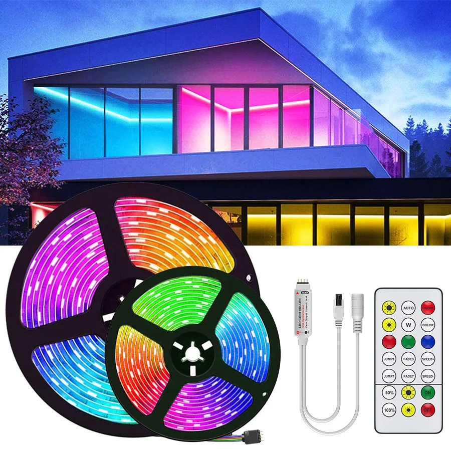 

15M 20M 5050 RGB led strip light Waterproof RGB Tape Led Ribbon 5M 10M Led Strip Light With IR Remote For Christmas
