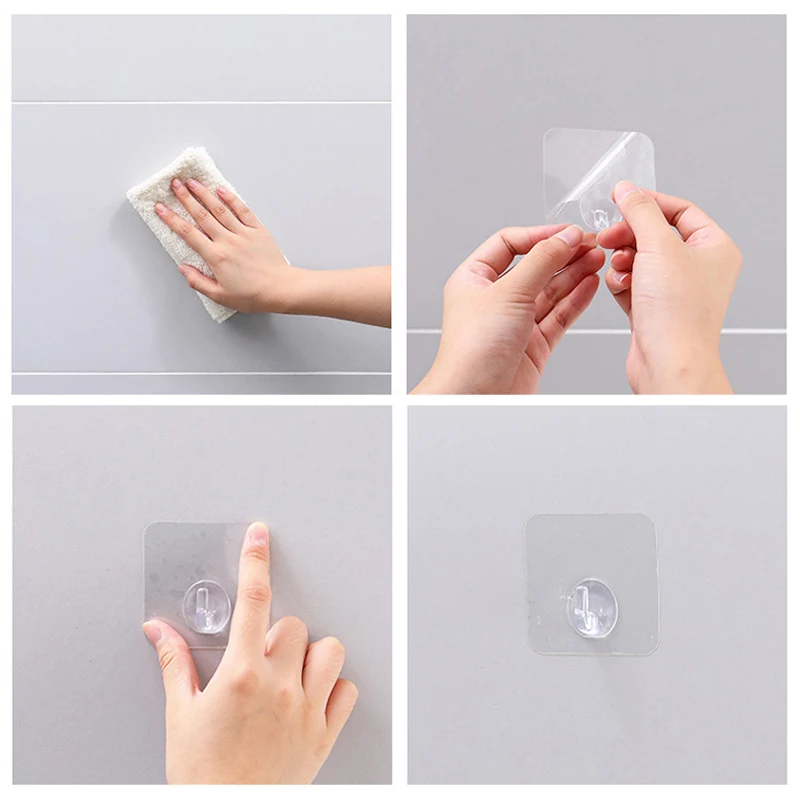 10 шт. прозрачные настенные крючки вешалки|Крючки для ванной| |