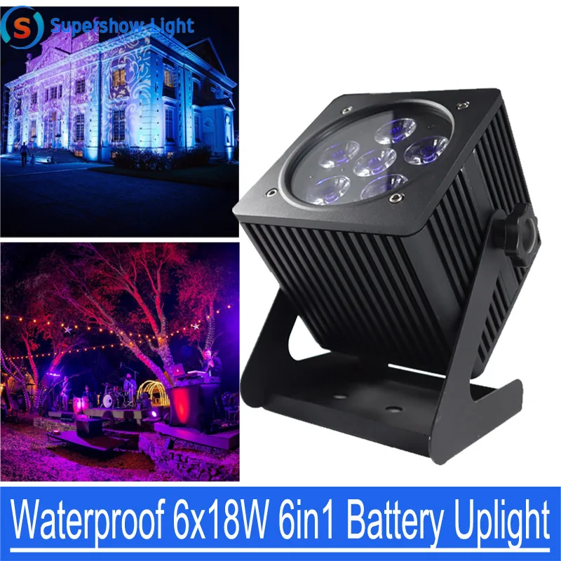 

DMX IR Control WiFi Remote Wireless Battery Operated LED PAR Lights 6X18W 6in1 Waterproof IP65 LED Uplighting for Wedding