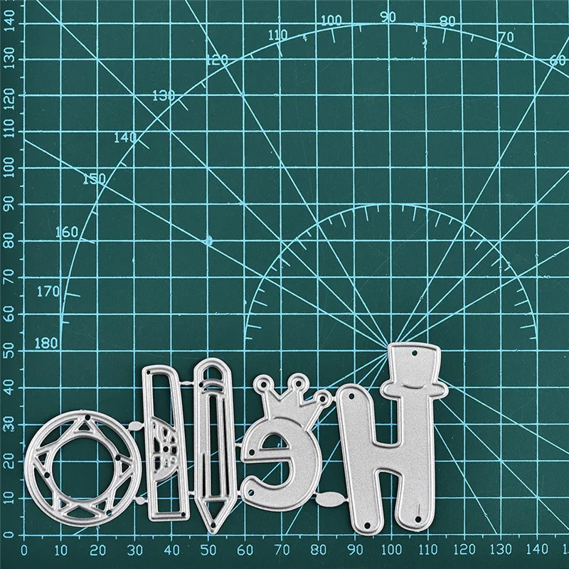 InLoveArts слова Hello металлический Трафаретный вырубной штамп с милой шляпа карандаш