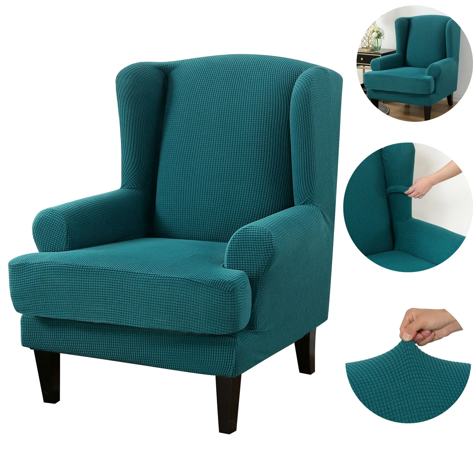 

Waterproof Sloping Arm King Back Sofa Cover Elastic Armchair Wingback Wing Sofa Back Sofa Cover Stretch Protector