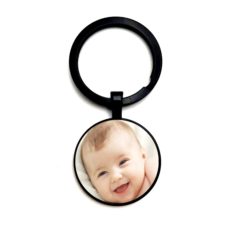 

2020 Private Custom New Personality Key Ring Mother Glass Picture Baby Father Mother Brother and Sister Handmade Keychain