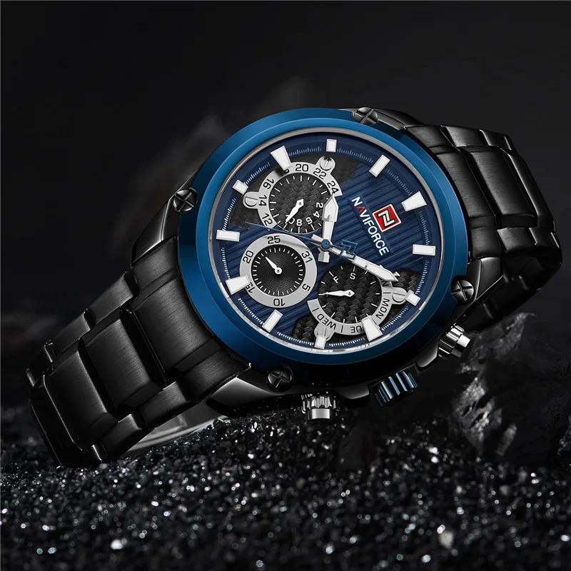 NAVIFORCE мужские наручные часы модные спортивные мужские часы лучший бренд класса люкс военные армейские деловые кварцевые мужские часы из нержавеющей стали 9113