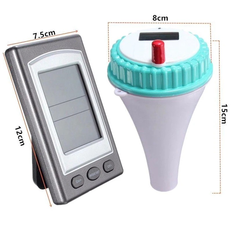 

Pool Thermometer Digital Outdoor Swim Tub Floating Waterproof Temperature Measuring Meter with Calendar Alarm Clock