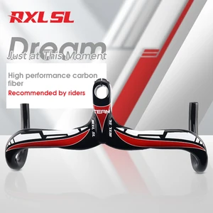 RXL SL 28,6 мм углеродный руль для шоссейного велосипеда 400420440 мм интегрированный Wtih руль для велосипеда 3K Глянцевая ручка
