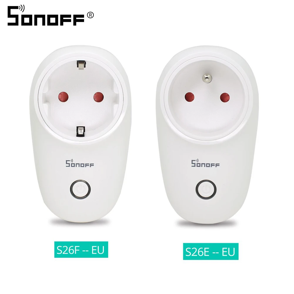 Интеллектуальный выключатель света SONOFF S26 Беспроводной WiFi смарт разъем ЕС 220
