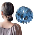 Заколка для хвоста для женщин и девушек, с застежкой-бутоном, с шариками, в стиле ретро, леопардовая, фиксированная прическа для укладки волос