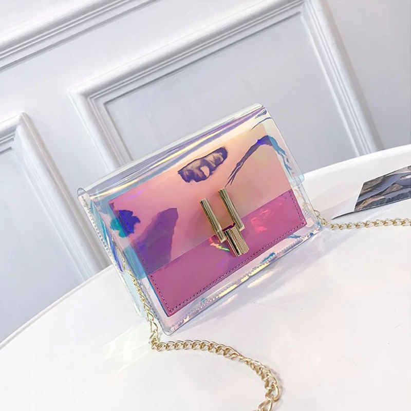 2020 женские летние прозрачные сумки с лазерным рисунком модная женская сумка