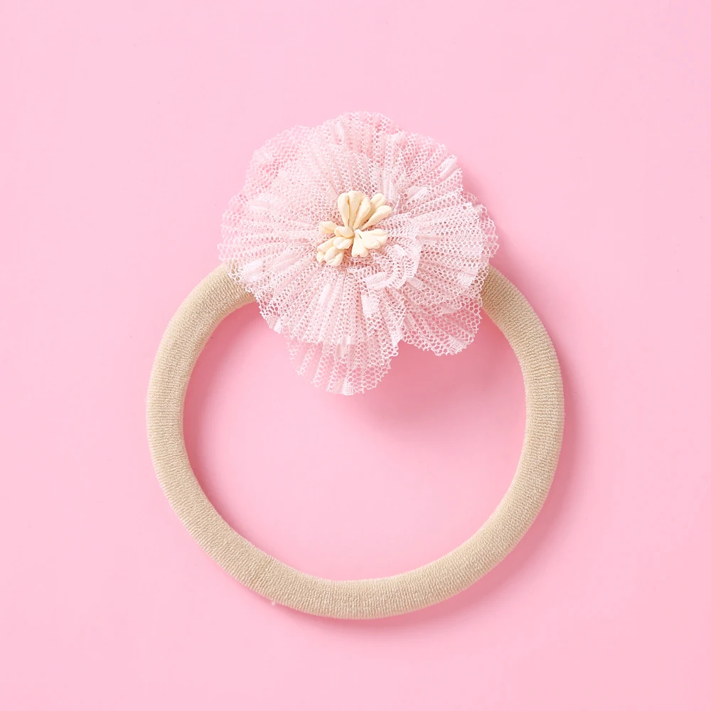 8 Colors Girls Hair Rope Elastic Hair Nylon Bands Accessories Rose Flower Style Elastic Hair Ring for Kids Baby Girls Headband car baby accessories