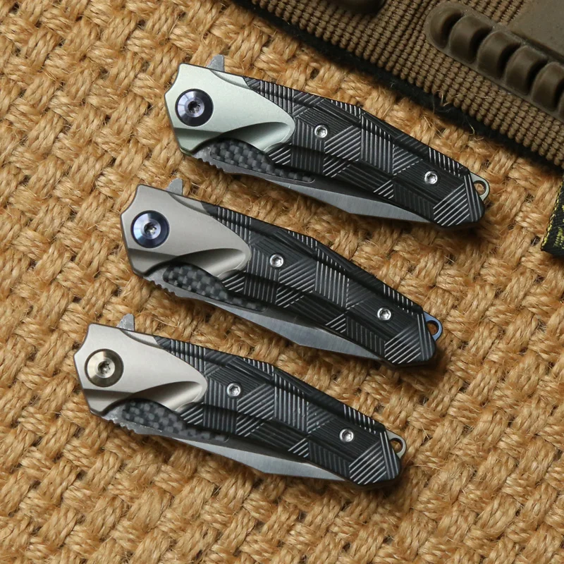 Складной мини нож VENOM С флиппером и шарикоподшипником лезвие M390 ручка из титана