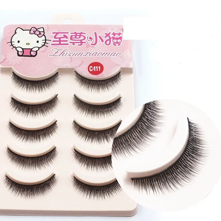 

5 Pairs 3D Faux Mink Hair False Eyelashes Natural Long Wispies Lashes Handmade Cruelty-free Criss-cross Eyelashes Makeup Tools