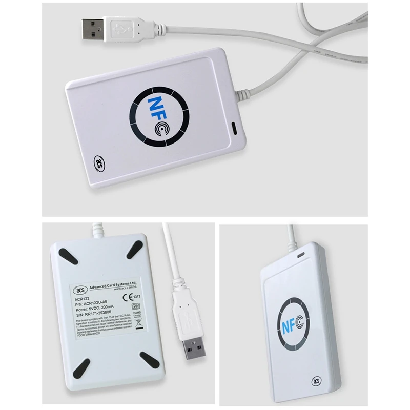 

NFC Reader USB ACR122U Contactless Smart IC Card Writer and Reader Smart RFID Copier Duplicator UID Changeable Tag Card Key Fob