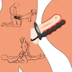 Двойное проникновение Вибраторы-пенисы вибратор Strapon мужской ремень на пенис анальные шарики пробка Массажер для взрослых