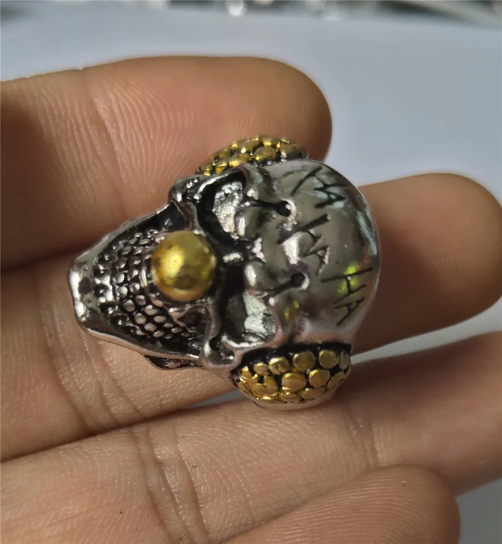 Vintage Clown Personality Exaggeration Ring Gold/Silver Color Joker Face Design Gothic Skull Punk Rock Knight Biker Jewelry