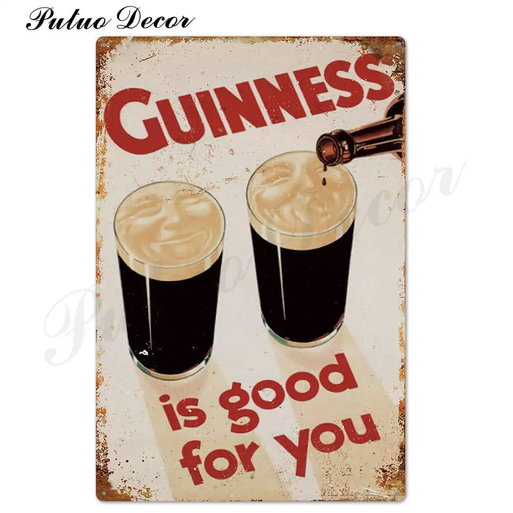 TH2477 Винтажная металлическая табличка Guinness, Оловянная табличка, металлическая винтажная тарелка для паба, Настенная декоративная тарелка для бара, паба, клуба, человека, пещеры - Цвет: TH2477