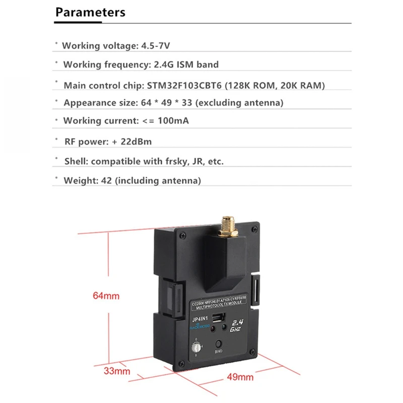 JP4IN1 CC2500 24L01 JP4-In-1 мультипротокол RF модульный тюнер TM32 версия OpenTX для