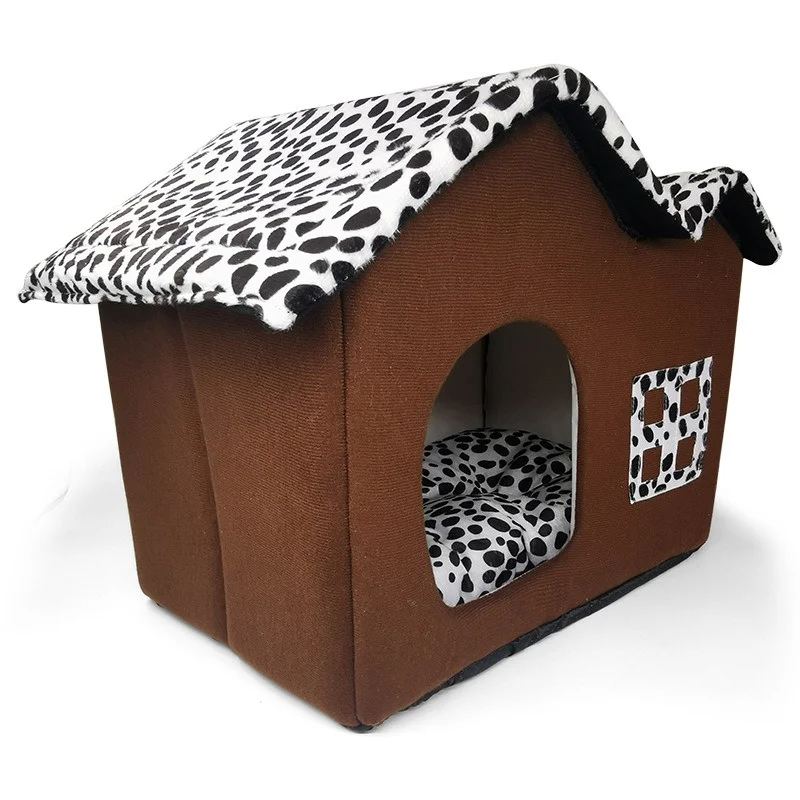 

Cat House Dog Bed Portable Kennel Nest Soft Plush Cover Removable Puppy Cushion Winer Warm Pet Supplies лежанка для собак CW245