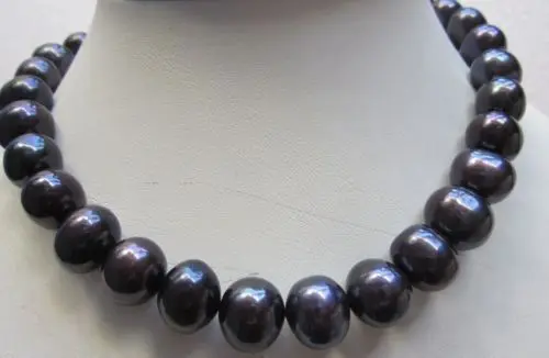 NEW HUGE 11-13MM SOUTH SEA GENUINE BLACK PEARL NECKLACE