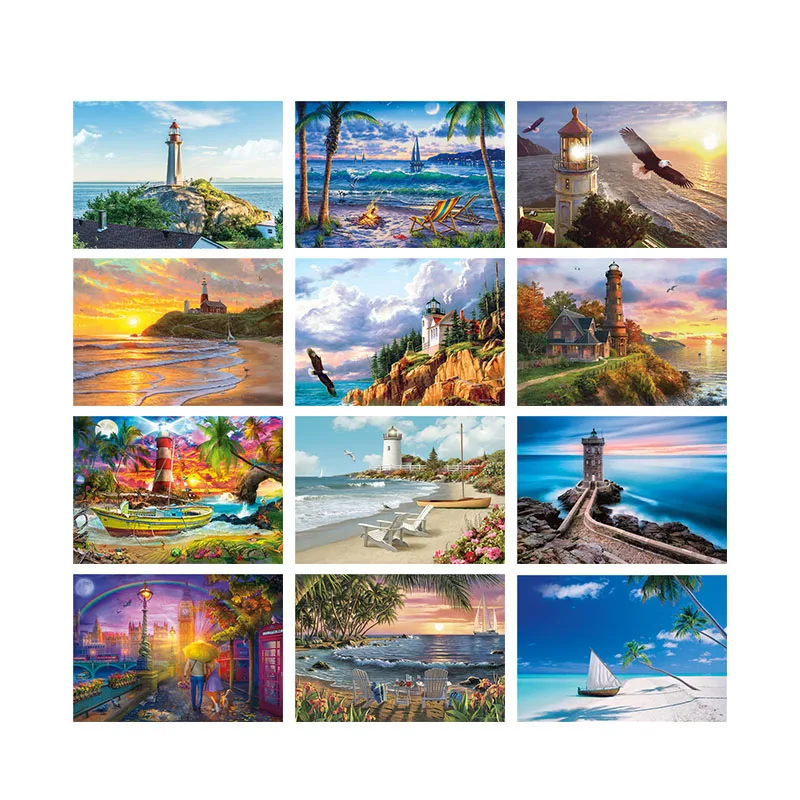 

Scenery Coast Nature Tree Holiday 5D DIY Diamond Painting Cross Stitch Embroidery Diamond Mosaic Art Living Home Room Decor