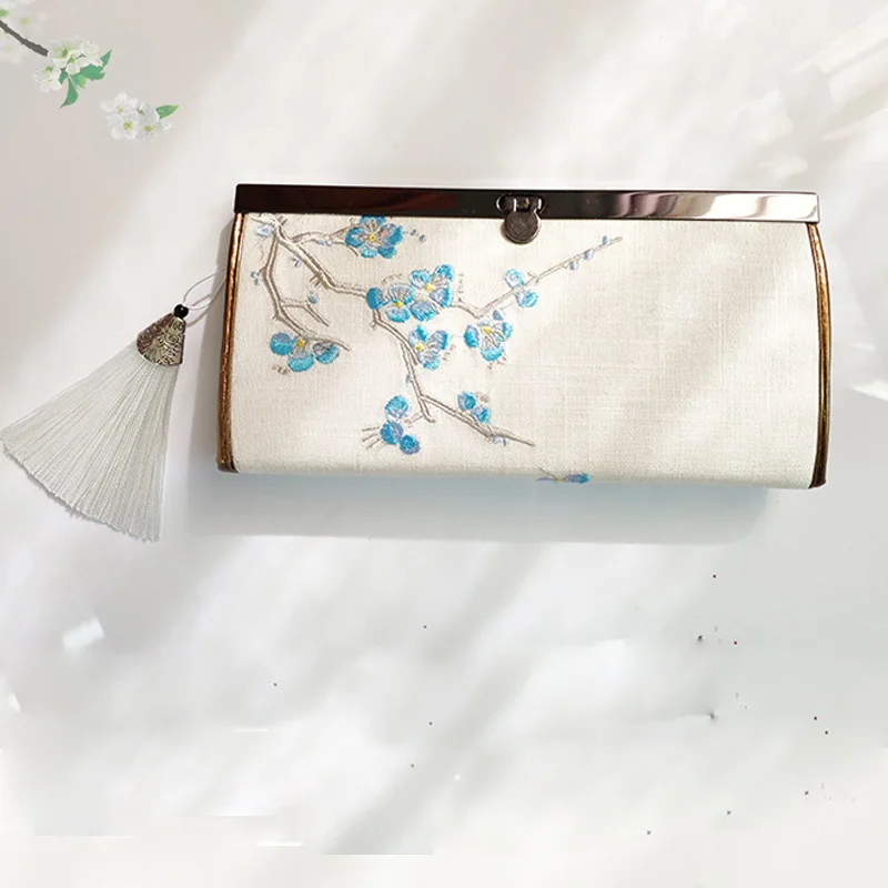 

Vintage Embroidery Women Hand Painted Tassel Wallet Creative Card Holder Coins Purse Ladies Long Small Day Clutch Monedero Mujer