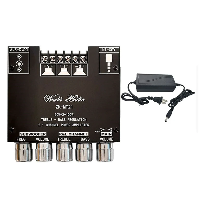 

ZK-MT21 2X50W + 100W Мощность сабвуфер усилитель доска 2,1 канала класса D дома Театр аудио стерео динамики эквалайзер, усилитель штепсельная вилка ст...