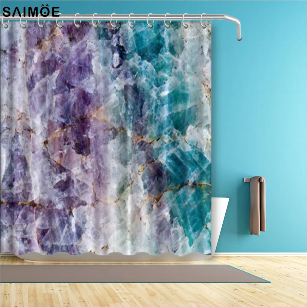 

Marble Shower Curtain Outer Space Galaxy Print Mysterious Universe Pattern Bath Curtain for Home Decor