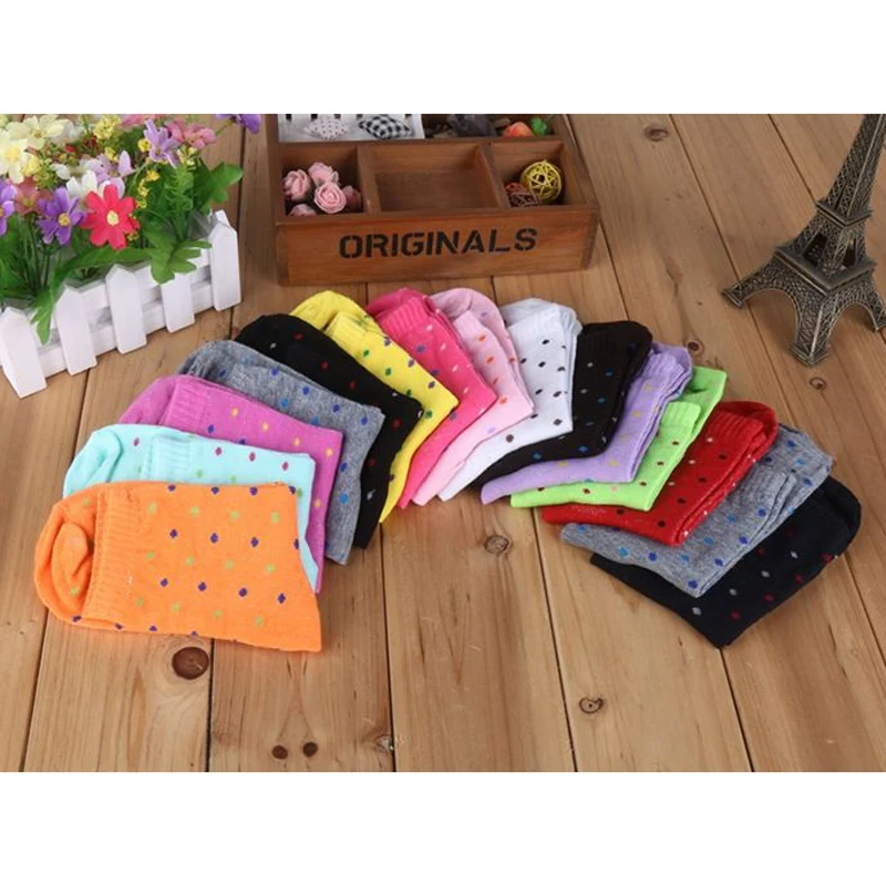 

3Pairs Women's Socks Dot Print Lovely Cute Socks Girls Women Low Cut Ankle Short Socks Cotton Blends Spring and Autumn Meias