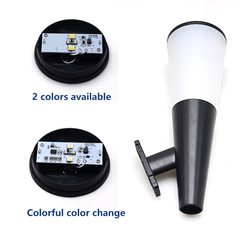 

2021New LED Outdoor Wall Light Colorful Waterproof Torch Solar Lamp for Garden Decoration Balcony Stairway Street Solar Lighting