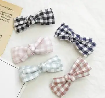 Plaid Random Новое поступление женские 5 шт. милые заколки для волос с бантом прекрасные заколки для волос аксессуары для волос Головные уборы - Цвет: Plaid Random