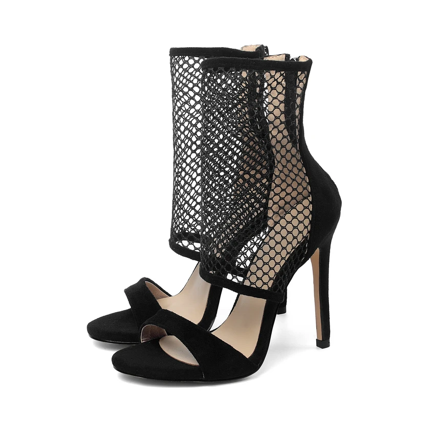 

ENMAYLA Luxury Shoes Women Designers PU Gladiator Flock Party Zip Fashion Patchwork Cover Thin Heels Gladiator Sandals Women