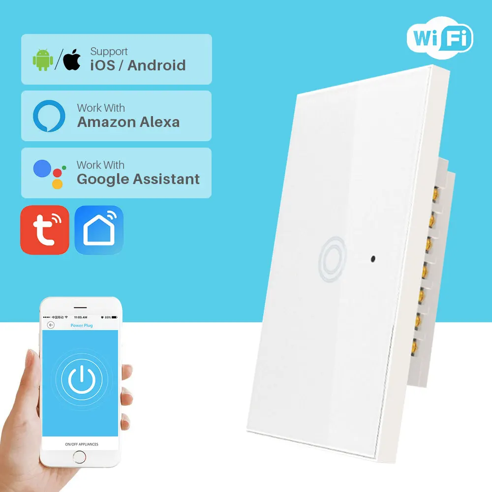 Смарт переключатель Wi Fi управление через приложение Smart Life сенсорная панель