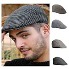 Кепка Гэтсби мужская из твида, цвет черный, серый, с узором в елочку, газетчик, Бейкер, дизайнерская шляпа H0D2