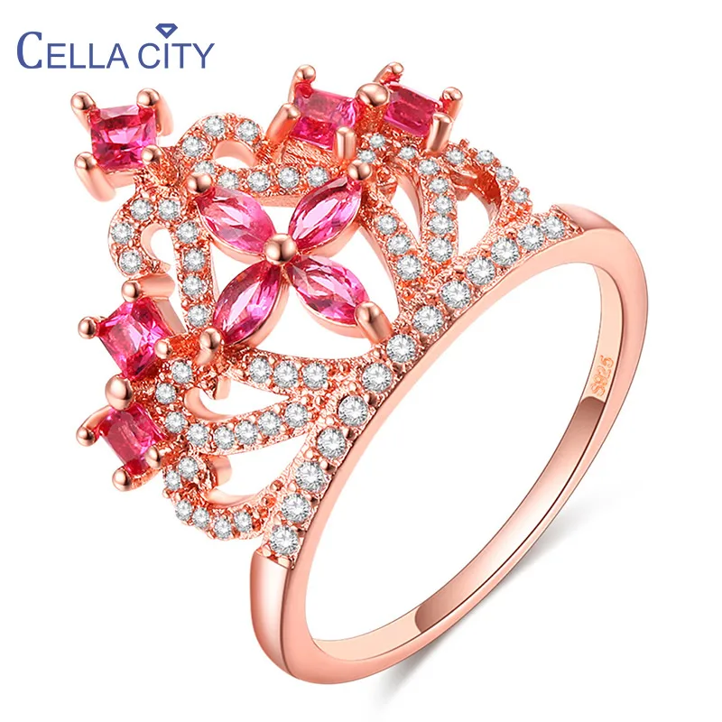 Ювелирные изделия из серебра 925 пробы в форме короны розовая Фотогалерея для