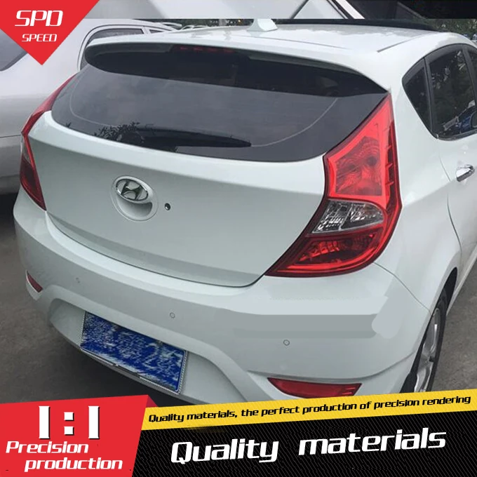 Для спойлера Verna хэтчбек 2011-2015 материал ABS заднее крыло автомобиля грунтовка цвет