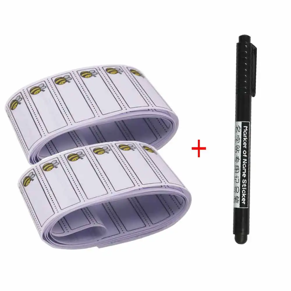 200pcs 1pc pen 100/200 шт белый моющиеся имитационная кожа, хлопковая ткань для одежды Маркер тегов комплект Детская Одежда Этикетки Швейные аксессуары - Цвет: 200pcs 1pc pen