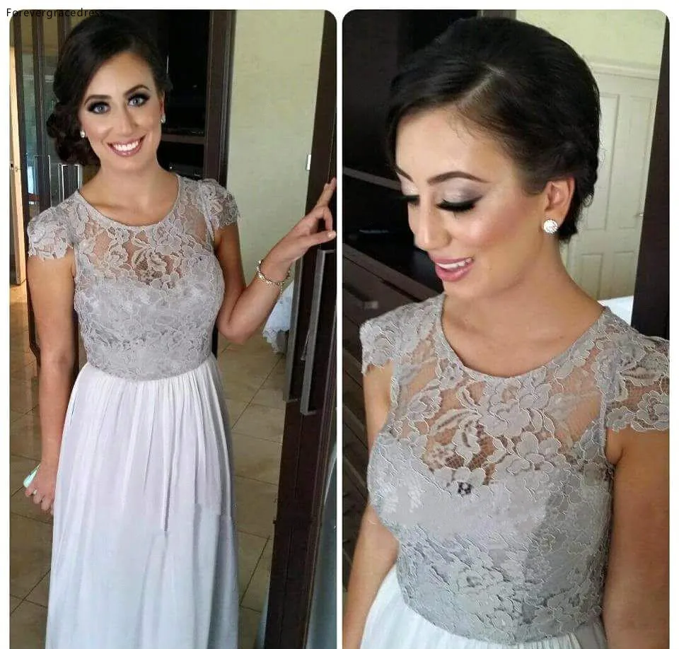 2019 New Cap Sleeves Lace Long Bridesmaid Dress Garden Boho Wedding Party Guest Maid of Honor Gown Plus Size Custom Made | Свадьбы и