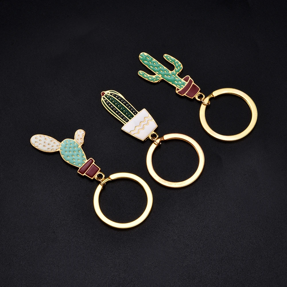 Прекрасный кактус Брелки для женщин суккулент в горшке суккулентные растения