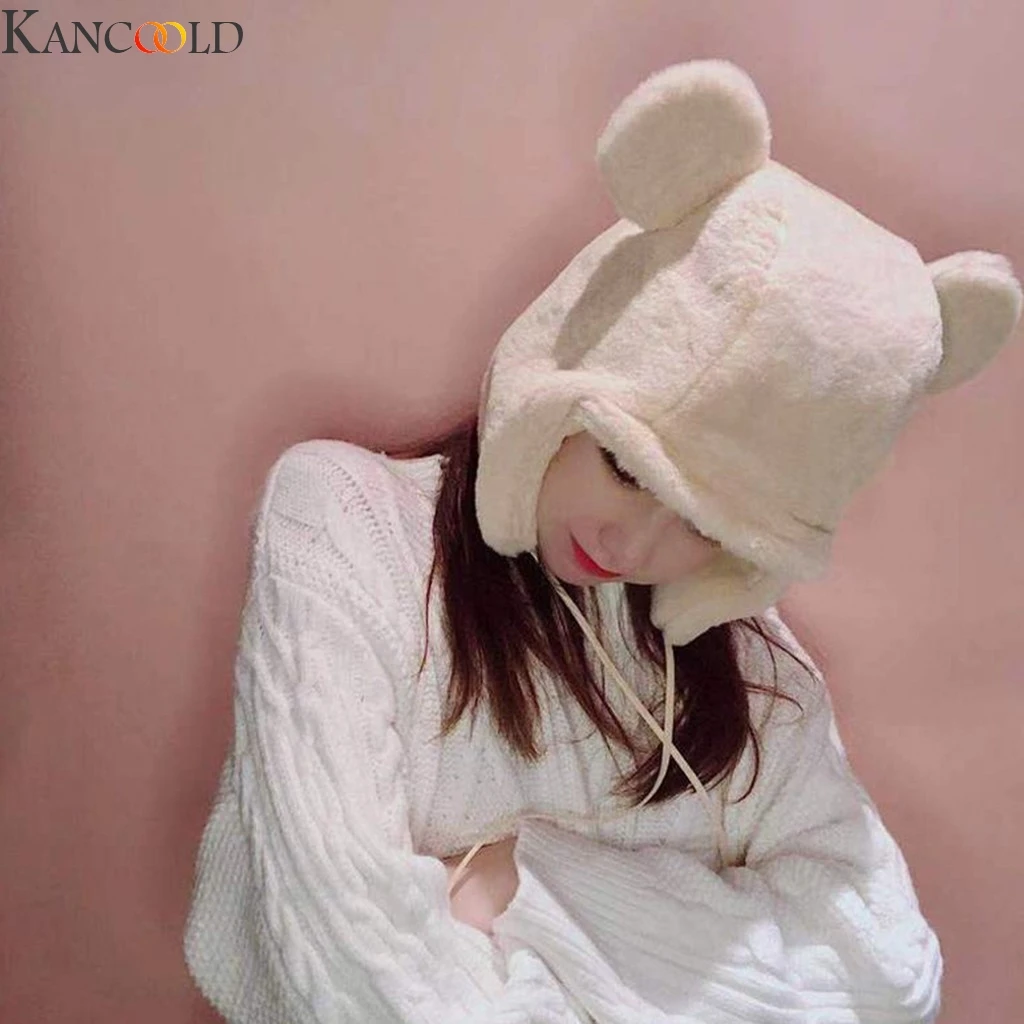 Женская зимняя шапка KANCOOLD из искусственного меха модная Милая теплая плюшевая
