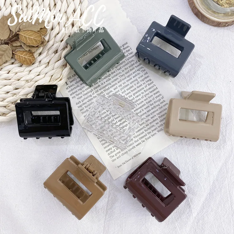 Квадратный твердый Цвет шоколадные шпильки заколка для волос в Корейском стиле