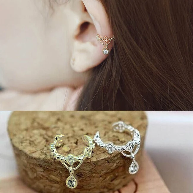 

Earclip Ear Bone Folder Ear Cuff Wrap Rhinestone Cartilage Clip On Earring Fashion SER88