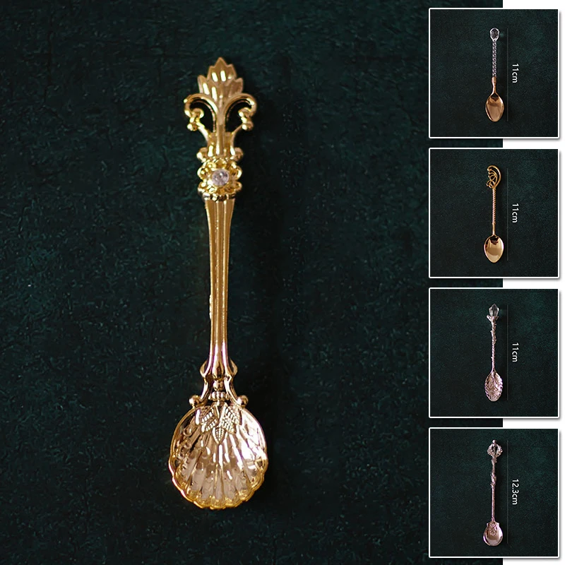 Кофейная ложка в стиле ретро десертная для мороженого винтажная из цинкового