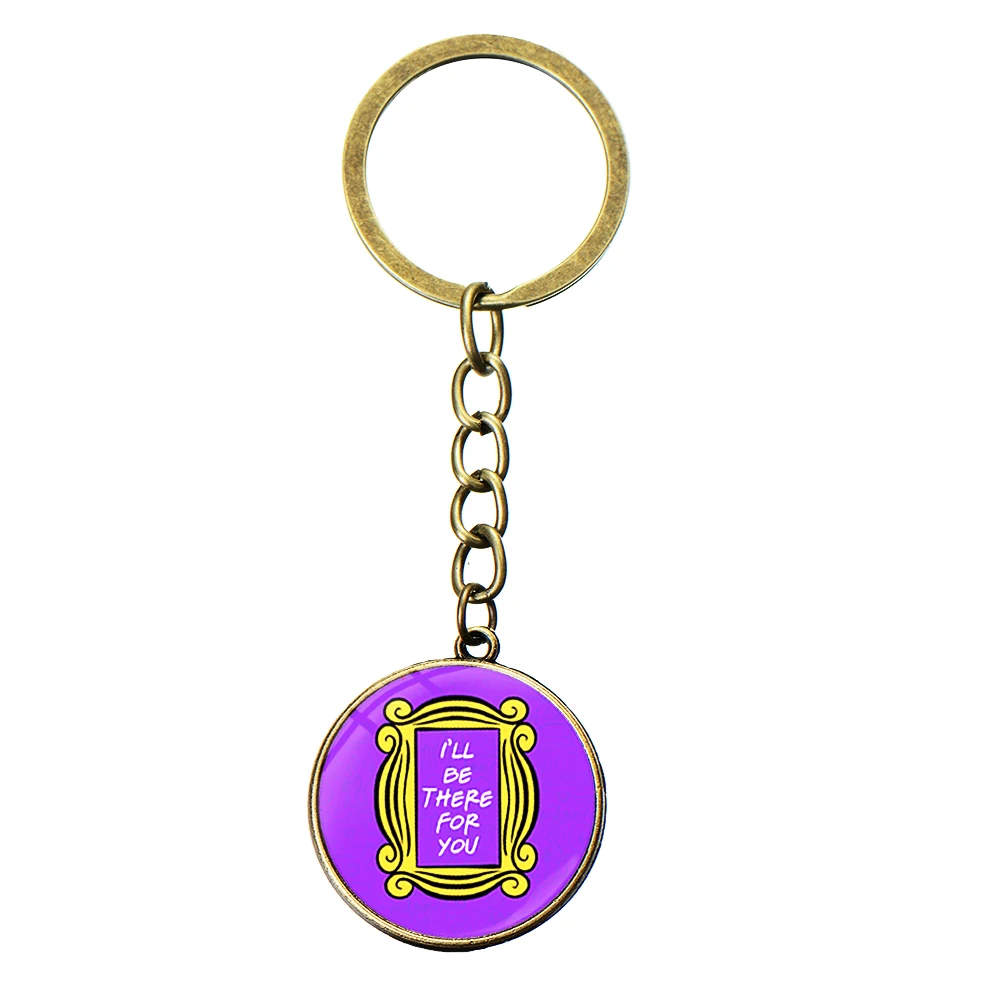 Style 31 SONGDA Newest Friends TV Show Keychain 25th Anniversary Series Cartoon Fun Pattern Glass Dome Pendant Key Chain for Good Friend - Цвет: Style 31