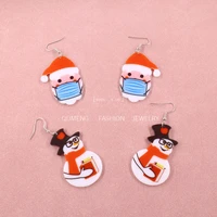 qumeng new trendy statement christmas earrings for women santa claus snowman drop earrings jewelry girls christmas gifts wholesa
