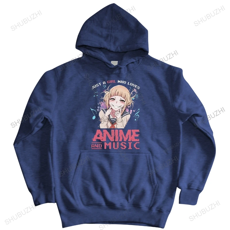 

Male Just A Girl Who Loves Anime Music Himiko Toga hoodies Cotton hooded jacket Handsome hoody My Hero Academia hoodie Top