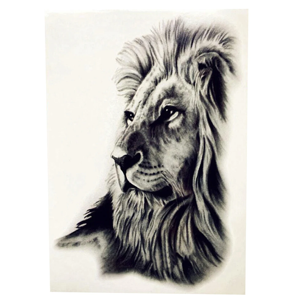 Африка Серенгети Лев временная татуировка Водонепроницаемый флэш пленка для