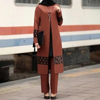 two piece muslim sets abaya women ensembles turkey hijab dress caftan moroccan kaftan islam clothing abayas suits