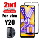 Защитное стекло 2 в 1 для Vivo Y20, закаленное, взрывозащищенное