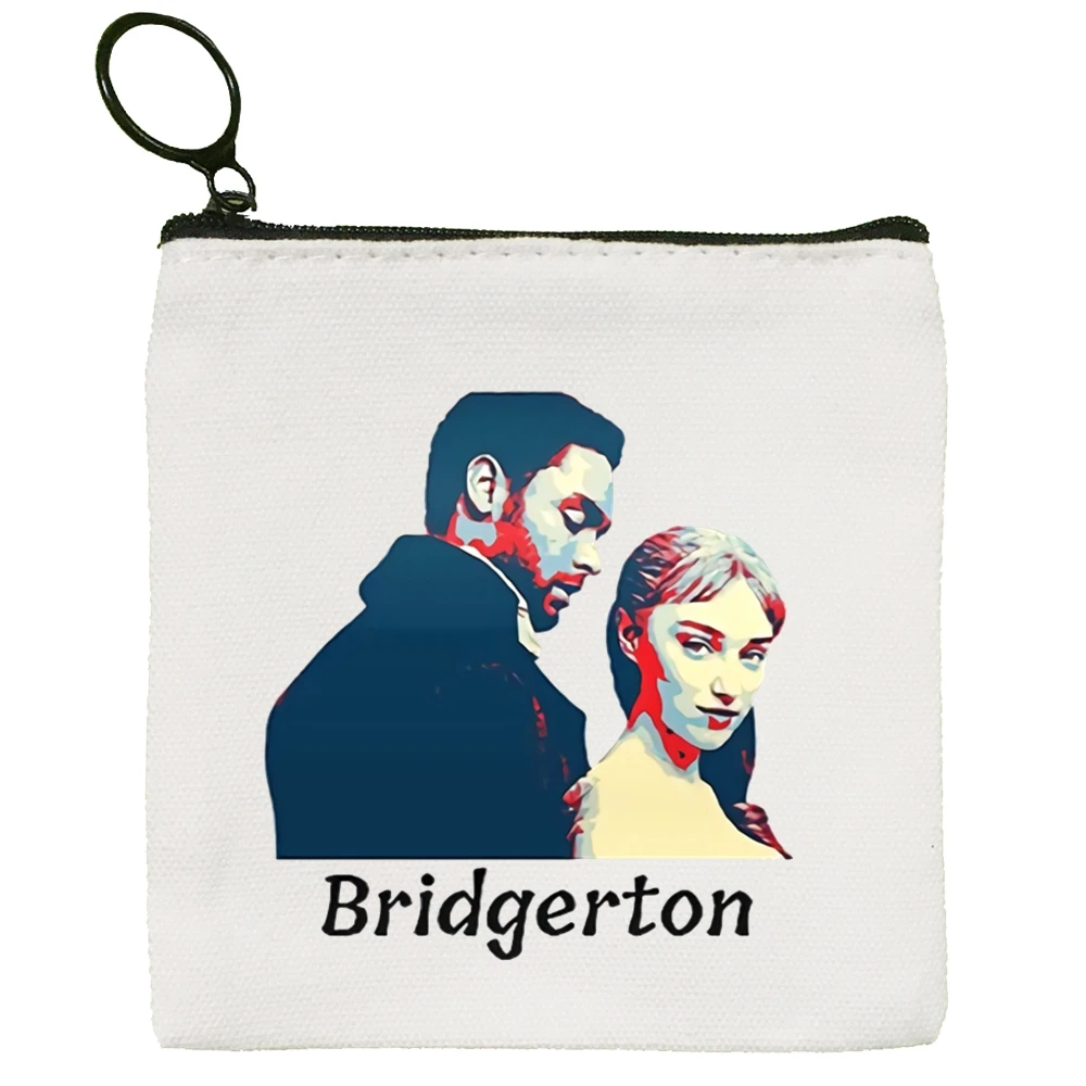 

Холщовый кошелек для мелочи Bridgerton с рисунком Дафна и Симона, коллекционная Холщовая Сумка, маленький кошелек, сумка для ключей на молнии, ру...