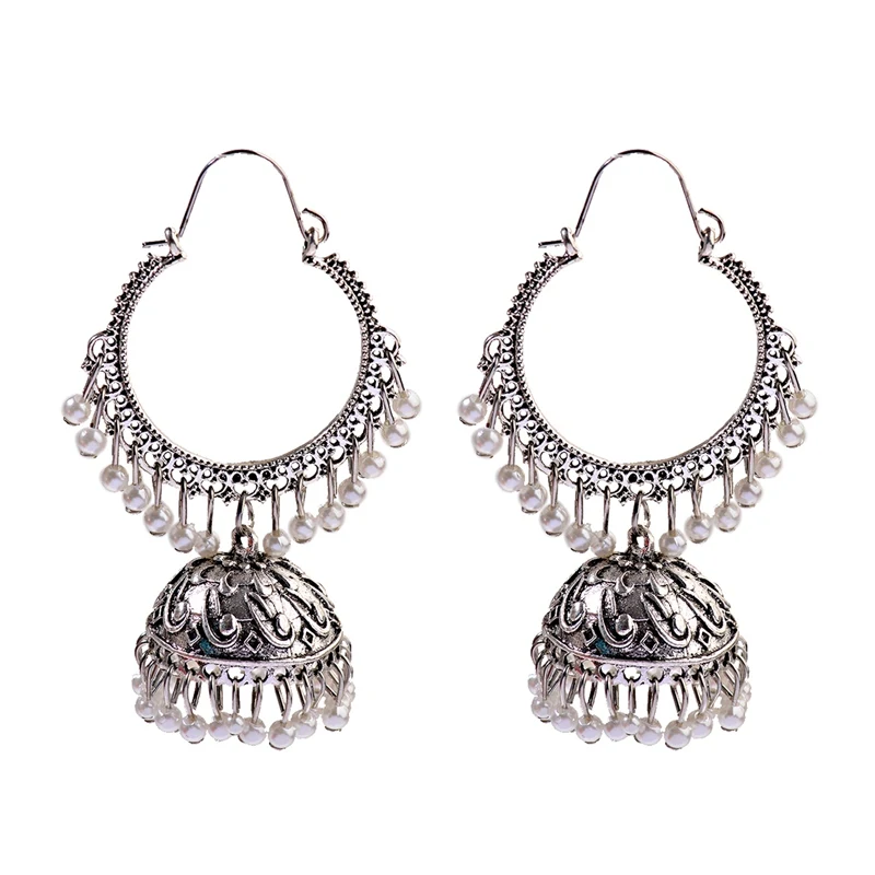 Женские Этнические Ретро Круглые индийские серьги Jhumka Классические Винтажные с